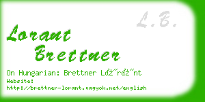 lorant brettner business card